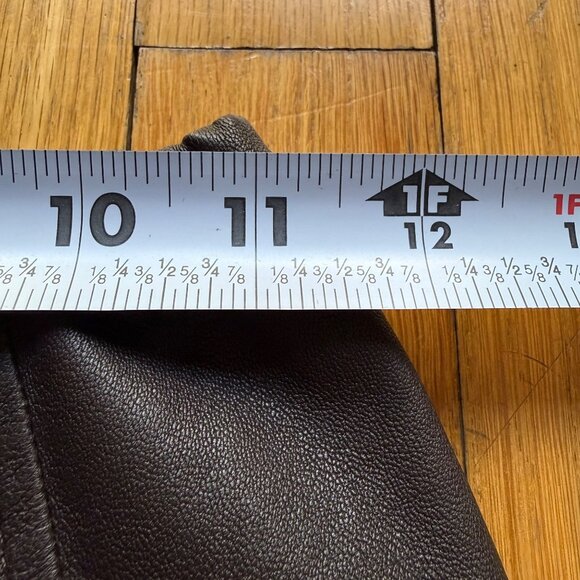 AllSaints Size 6 Bitter Brown Cora Leather Stretch Skinny Fit Ankle Leggings - Picture 9 of 16